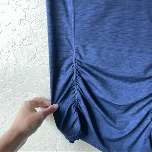 Athleta Pacifica blue Front Tank Top White 1/2 Zip Womens - Picture 4 of 7